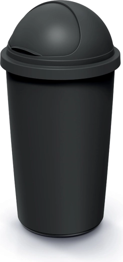Prügikast 60 l COMPACTA R Roller taaskasutatud plastist, must
