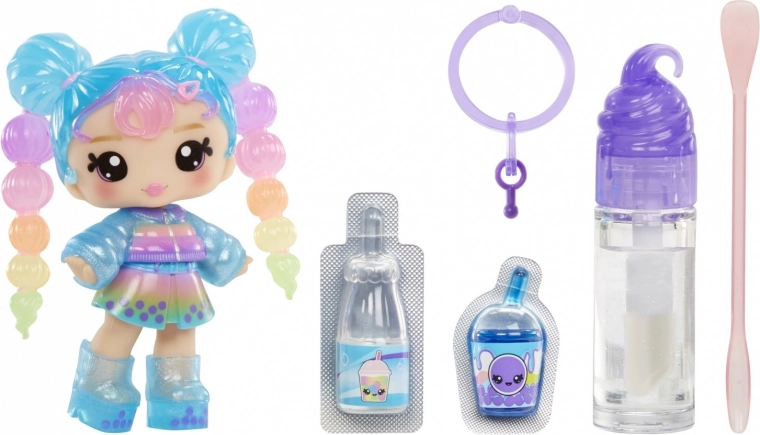 Doll with accessories and keychain clip