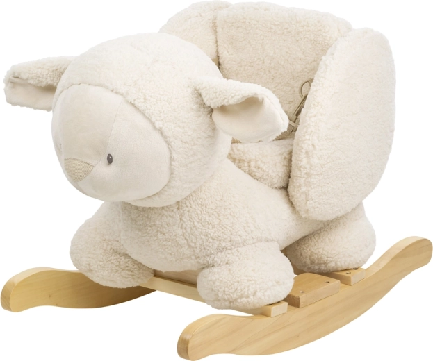 Nattou kiikhobune Teddy plüüsist lambake ecru