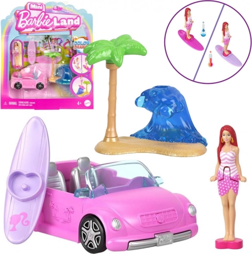 Mattel Mini Barbie Land kabriolett mininukuga Barbie ja värvimuutuse efektiga