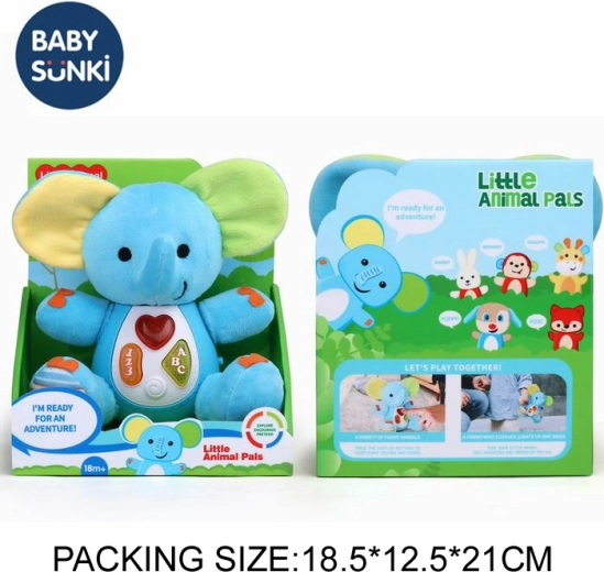 Plüüsist elevant valguse ja muusikaga 20 cm