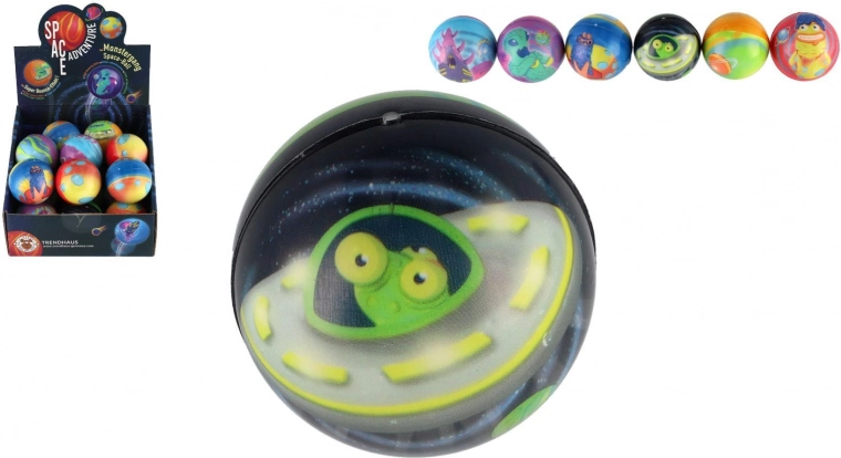 Bouncy foam ball with space motif 6 cm