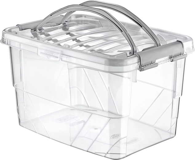 Hoiukast Handy Box 13 l kaane ja klambritega, läbipaistev