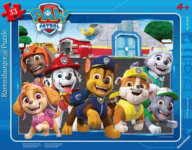 Puzzle 33 tükki PAW PATROL – raamitud pusle RAVENSBURGER