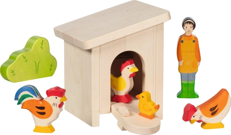 Small wooden shelter for toy animals