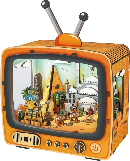 2Kids Toys 3D wooden puzzle retro TV with an Egyptian scene