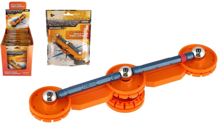 Geomag Mechanics building kit – Build Your Own Compass, 21 pieces