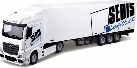 Bburago Mercedes‑Benz Actros SEDIS Logistics 1:43 tõstukiga ja tarvikutega