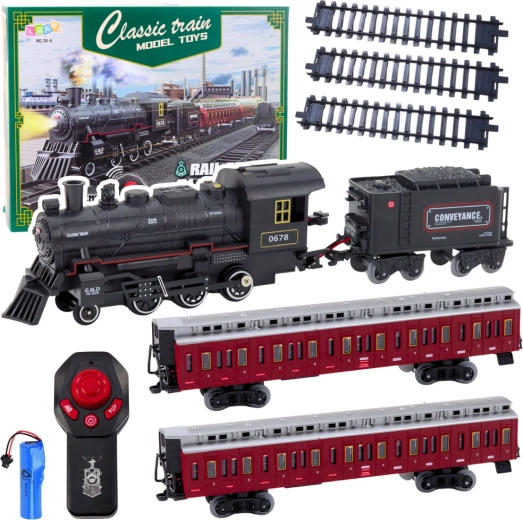 Klassikaline elektrirong kaugjuhtimisega 2,4 GHz, tulede, helide ja suitsuga CLASSIC TRAIN