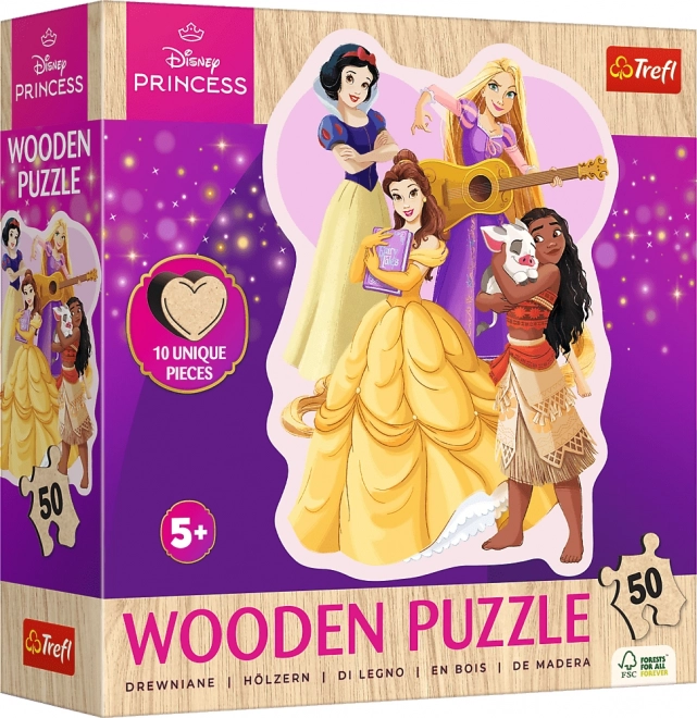 Puidust pusle 50 tükiga Disney Printsessid