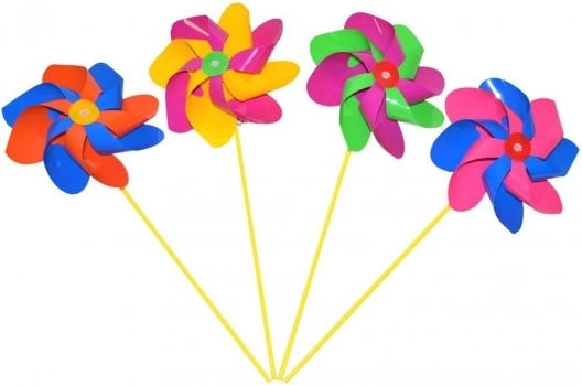 Värviline plastist tuuleveski 20 cm