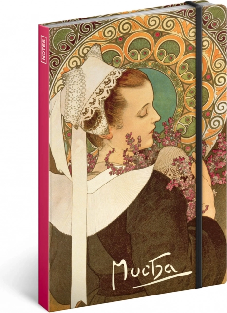 Notebook Alfons Mucha – Heather, unruled, 13 × 21 cm