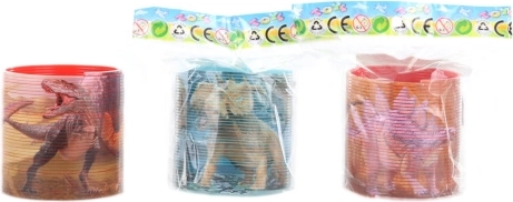 Plastic spring with dinosaurs