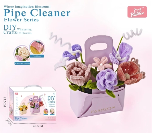 Creative DIY kit for making a flower bouquet for kids