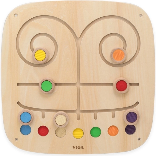 Viga Toys Manipulative Wall Board with Colorful Tracks