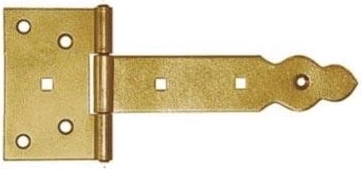 Decorative gate hinge 150 × 90 × 35 mm, yellow zinc-plated steel
