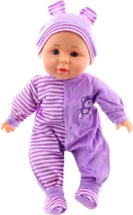 Sound baby doll in a purple outfit, 30 cm