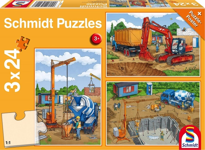 SCHMIDT Puzzle Ehitustandil 3x24 tükki