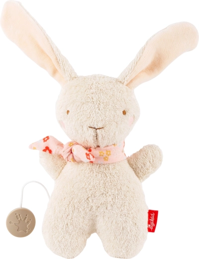 Sigikid first plush bunny with music box, ecru 19 cm