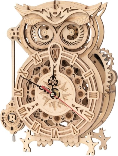 RoboTime 3D Wooden Mechanical Owl Clock Puzzle