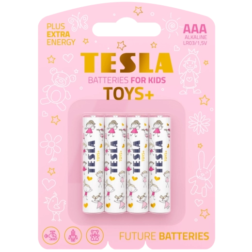 Alusleelispatareid AAA TESLA Toys+ Girl, 4 tk