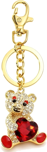 Gold Teddy Bear Keychain