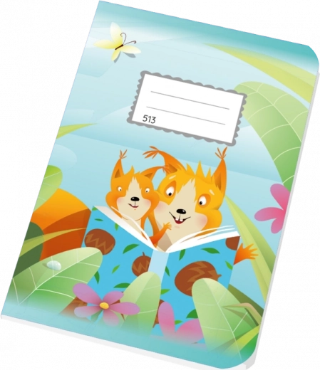 School notebook A5 ruled 10 sheets Squirrels 12 mm