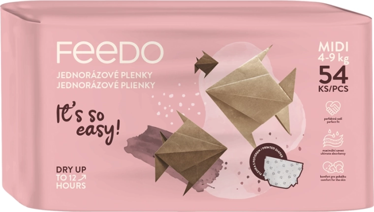 Feedo ühekordsed mähkmed Midi 3 (4–9 kg), 54 tk