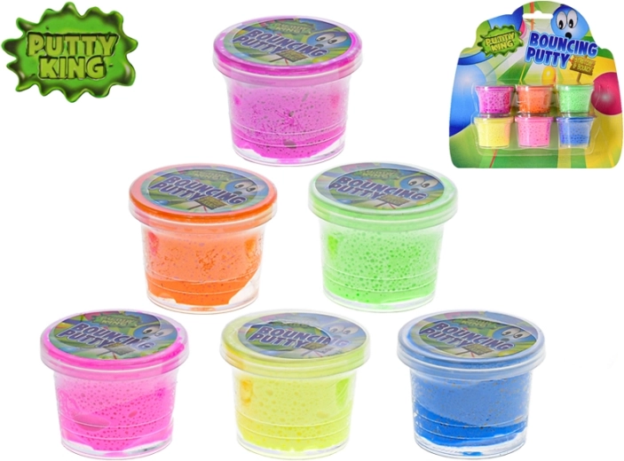 Putty King hüppav voolimass – 6 värvi komplekt