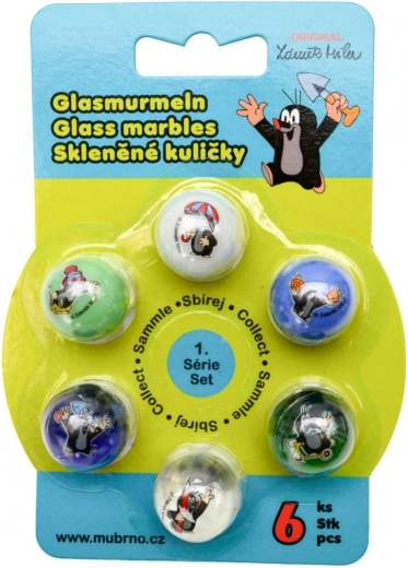 Klaaskuulide komplekt Krtek, mix 6 tk