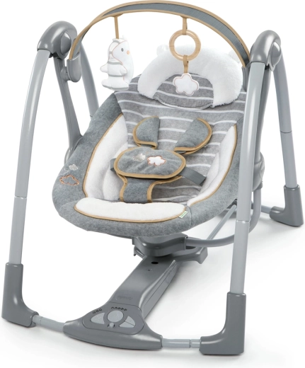 Ingenuity travel convertible baby swing with melodies Bella Teddy, 0–9 kg