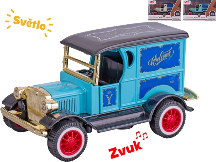 Klassikaline metallist automudel 11 cm tulede ja helidega