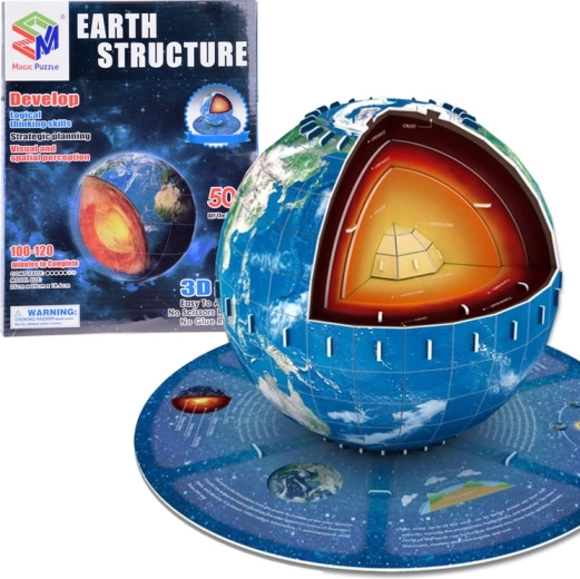 3D pusle Planeet Maa – struktuur, 50 tükki
