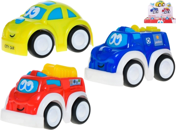 Cheerful 9 cm pull-back car for kids