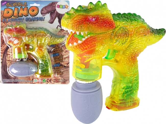 Kids' Dinosaur Bubble Gun with Egg-Shaped Solution