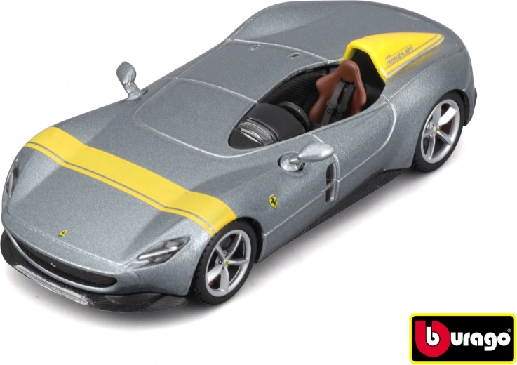 Metallist auto mudel 1:43 BBURAGO Ferrari Monza SP1 hõbedane/kollane