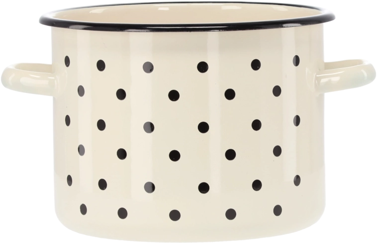 Emailpott 4,5 l, 20 cm, valge täppidega