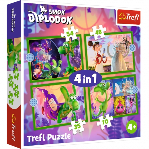 Puzzle 4in1 World of Dragon Diplodocus