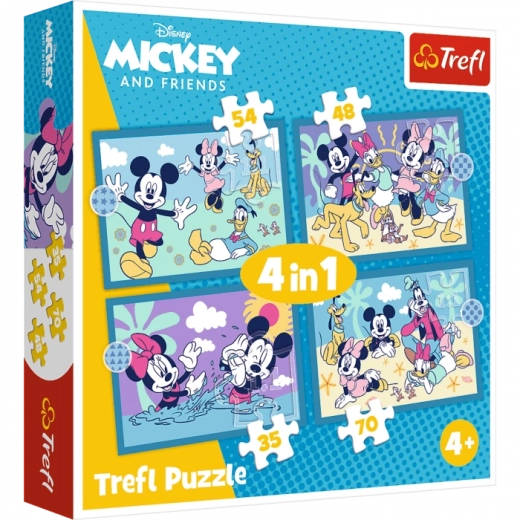 Trefl pusle 4in1 – Lõbusad lood MICKEY MOUSE’iga