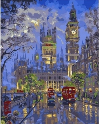 Norimpex Numbrite järgi maalimine „London öösel“ 40 × 50 cm