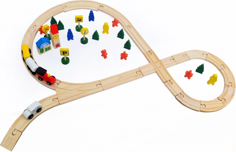 Puidust rongirada – 48-osaline komplekt