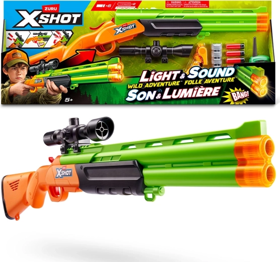 X-SHOT rifle with scope, 6 foam darts