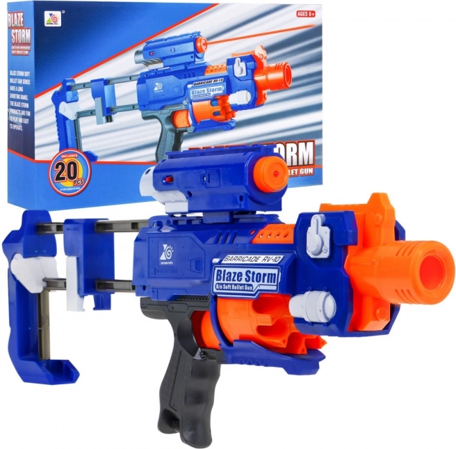 Lastepüstol Blaze Storm laser-sihikuga ja 20 vahtnoolga