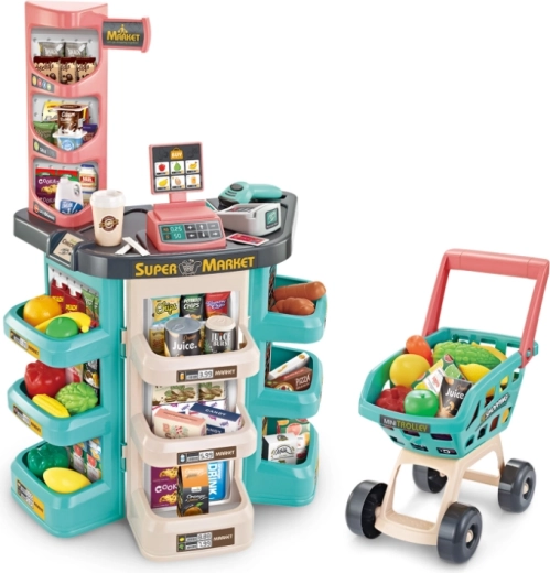 Täielik supermarket käruga