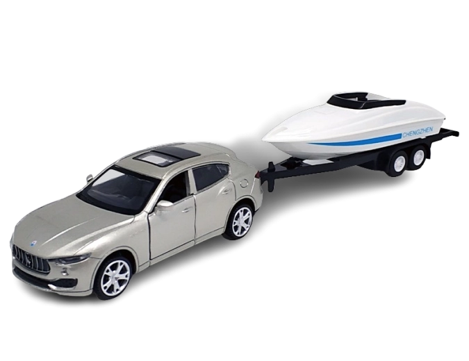 Metallist mudel Maserati Levante SUV paadihaagisega 1:43