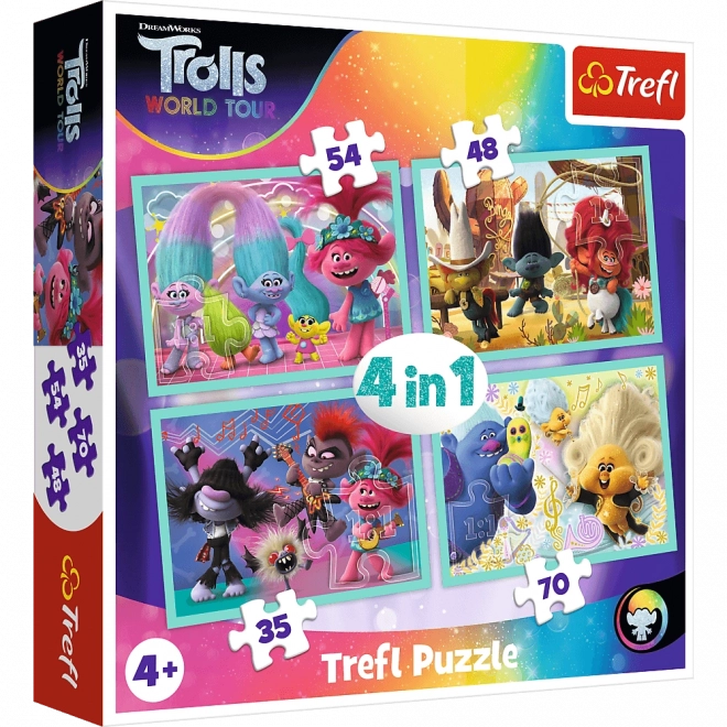 Puzzle TREFL Trollid 2: Maailmaturnee 4v1 (35, 48, 54, 70 tükki)