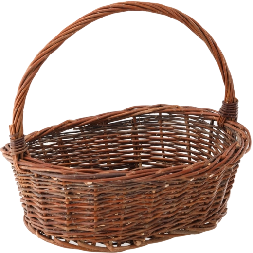 Punutud korv pruun 41 × 32 × 14/36 cm
