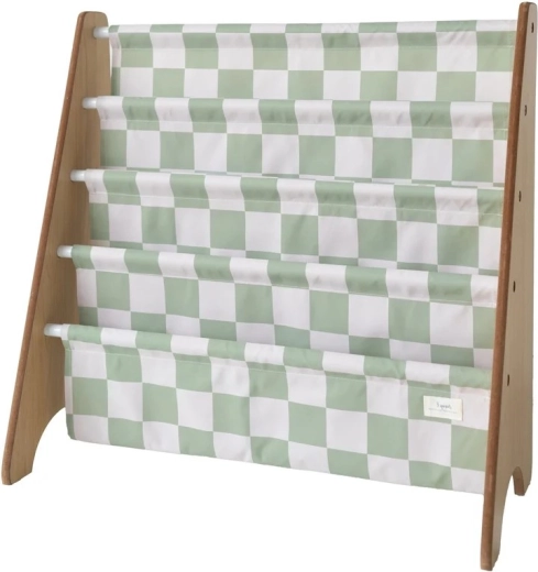 3 Sprouts raamatualus recycled checkerboard green