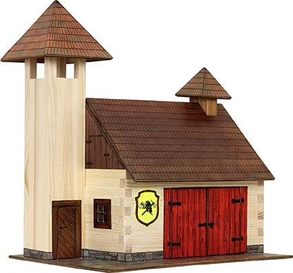 Puidust liimitav ehituskomplekt HOBBY KITS – tuletõrjedepoo 1:32