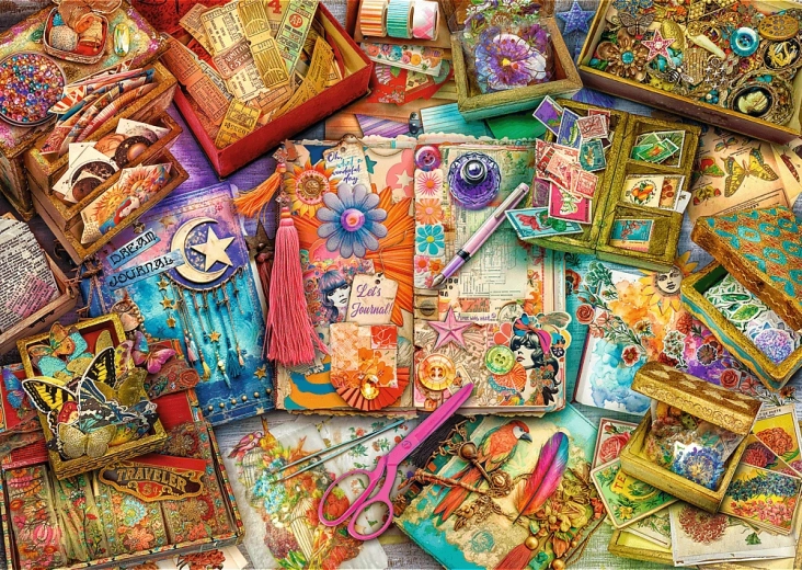 Puzzle TREFL Premium Plus Tea Time: Scrapbooking 1000 tükki
